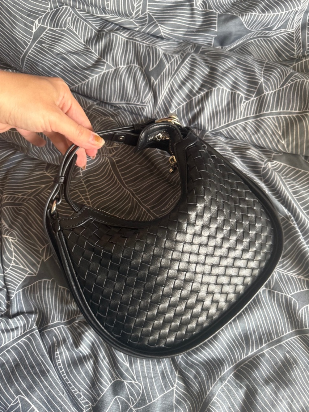 Black Vegan Leather, Designer Inspired Adjustable Bag - Picture 2 of 9